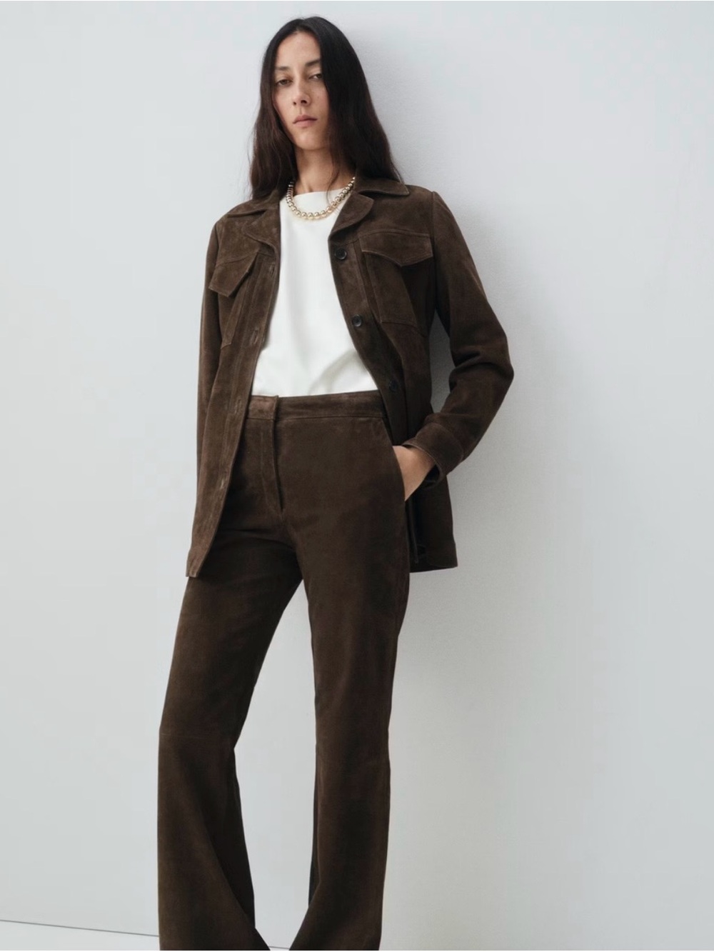 Sigrid Olsen Chocolate Brown Suede Pants